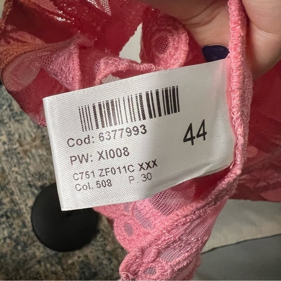 Dondup Camica Prunella Embroidered Mesh Pink Crop Top 44 - Picture 8 of 10